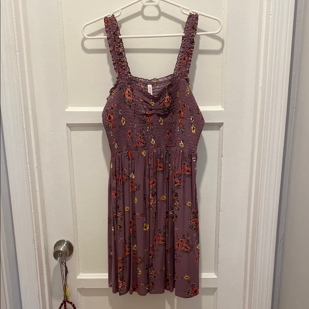 Floral Smocked Purple Xhilaration Dress